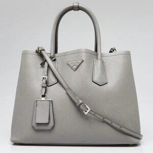 Prada Marmo Saffiano Lux Leather Double Handle Small Tote Bag 1BG775